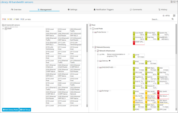 Bandwidth Library in Management Mode 