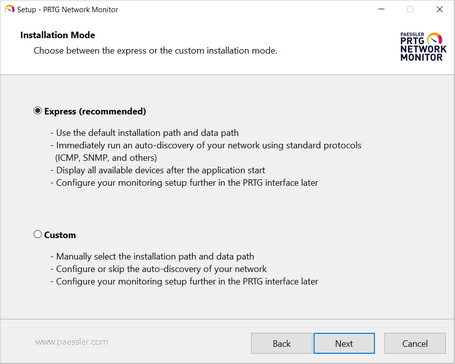 Setup Dialog: Installation Mode