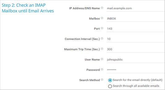 Step 2: Check an IMAP Mailbox until Email Arrives